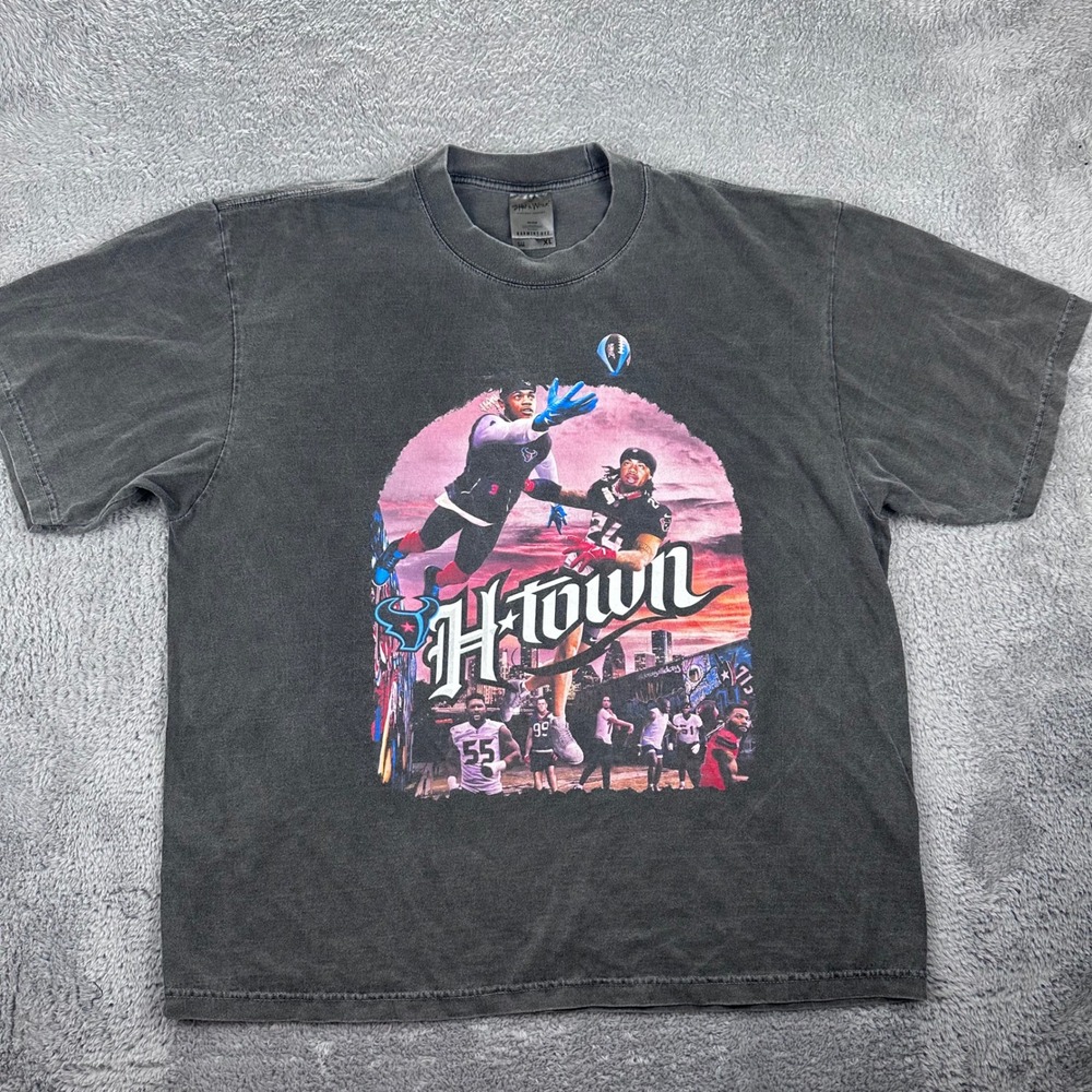 Shaka Wear T-Shirt Mens XL Black Houston Texans H-Town Heavyweight Graphic Tee